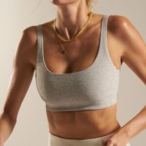 Outdoor Voices Double Time sports bra in dove (grey), size S